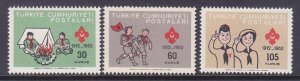 Turkey 1547-49 MNH OG 1962 Turkish Boy Scouts 50th Anniversary Set of 3