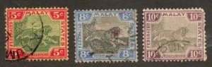 Malaya 21, 22a & 23a Used