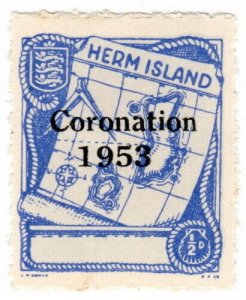 (I.B) Cinderella Collection : Herm Island ½d (1953 Coronation OP)