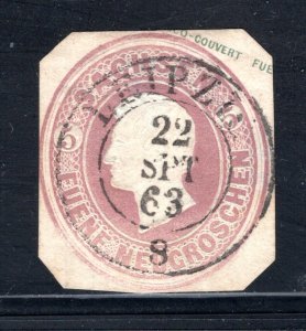 Saxony 5ng violet Post-Couvert cut square,  Used VF    ...   5530045