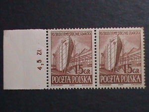 ​POLAND 1952-SC#561-RECONSTRUCTION-GDANSK SHIPYARDS MNH PLATE PAIRS-VERY FINE