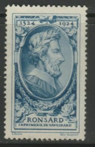 1924 France Ronsard Vavgirard Printing Press Cinderella Poster Stamp A7P4F783-