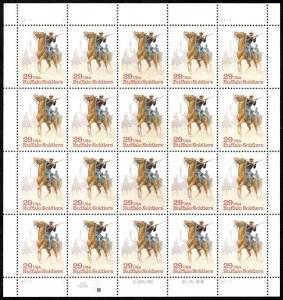 MALACK 2818 VF/XF OG NH, 29c Buffalo Soldiers Sheet,..MORE.. sheet2818