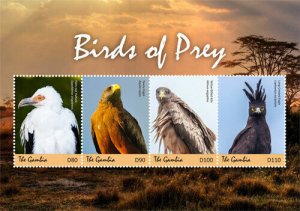 Gambia 2018 - African Birds of Prey, Eagles - Sheet of 4v - MNH