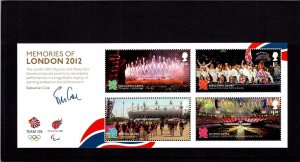 KAPPYSTAMPS GB-56 GREAT BRITAIN MEMORIES OF LONDON 2012 SIGNED S/SHEET VF-MNH