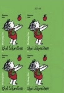 US Shel Silverstein NDC MNH. UR Plate Block of 4 stamps 2022. Ships After 15 Apr