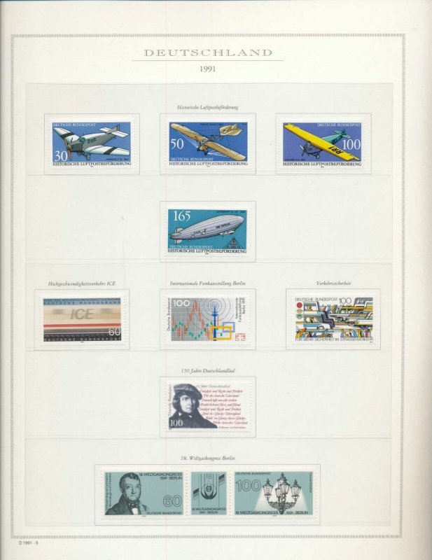 Germany 1990/91 MNH On 16 Pages(Apprx 130 Items)W3476AAA