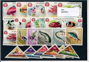 D387262 Fish Nice selection of VFU Used stamps