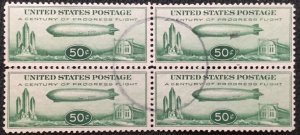 US #C18 Graf Zepplin Baby Zep Used Block of 4 L21