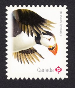 DIE CUT = ATLANTIC PUFFIN = Booklet stamp = BIRDS of Canada 2016 #2932i