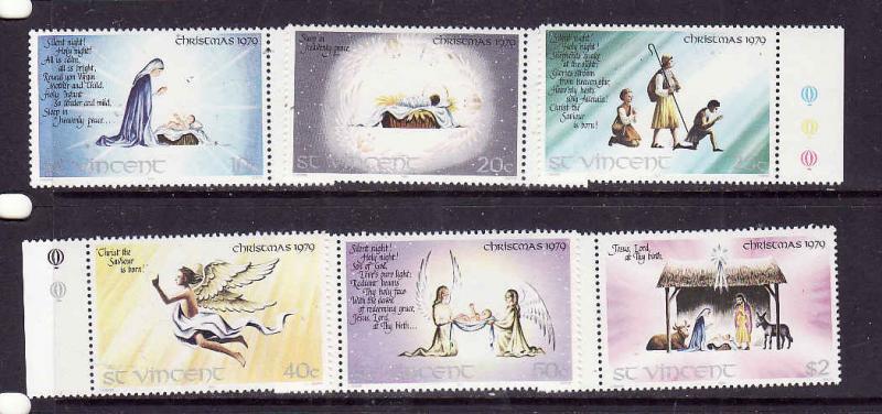 St. Vincent-Sc#587-92-Unused NH set-Christmas-1979-