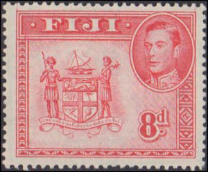 Fiji #126a, Complete Set, Perf. 13, 1950, Never Hinged