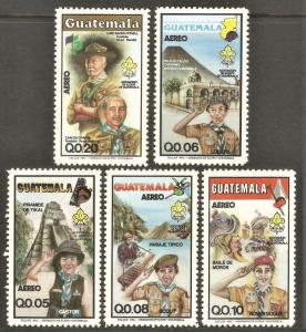 GUATEMALA Sc# C792 - C796 MNH FVF Set-5 Scouts