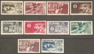 ROMANIA Sc# B304 - B313 MH FVF Set-10 Perf & Imperf Trains Railroad