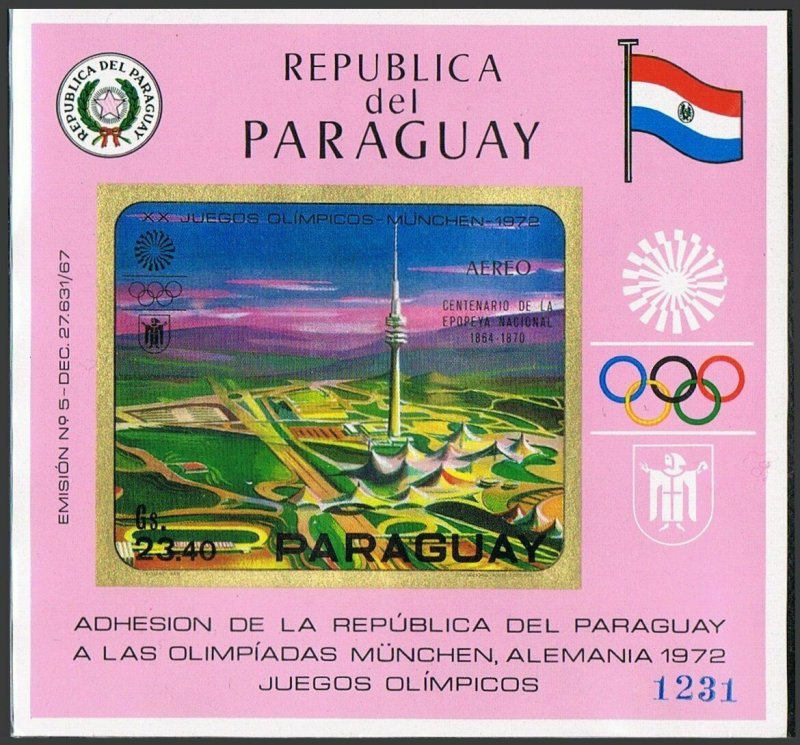 Paraguay 1262ae-1266,1267-1269,MNH. Olympics Munich-1972.Discus,Cycling,Hurdles,