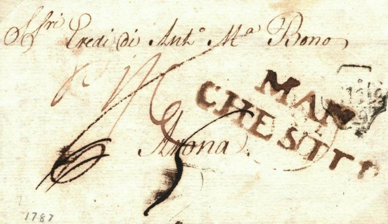 GB Manchester *MAN/CHESTER* SPAIN? Arona 1787 {samwells-covers} A174a