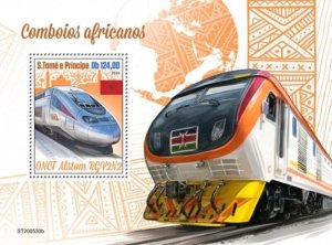 St Thomas - 2020 African Trains & Flags - Stamp Souvenir Sheet - ST200530b