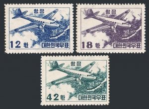 Korea South C9-C11, MNH. Michel 162-164. Air Post 1953. Douglas C-47, Ship.