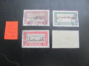 LIECHTENSTEIN 1928 HINGED/USED  SC B7-10 SET XF $99 (178)