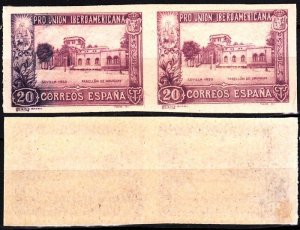 SPAIN 1930 Ibero-American Exposition. 20c Uruguay Pavilion. PAIR #3, Imperf, MNH