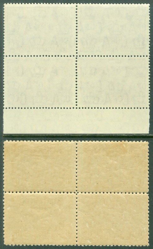 EDW1949SELL : AUSTRALIA 1931-37 Scott #C3, 5 Blocks of 4 Fresh & VF MNH Cat $198