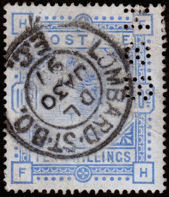 Great Britain Scott 109 Perfin 14 Used F Vf Cv 5 00 C Great Britain General Issue Stamp Hipstamp