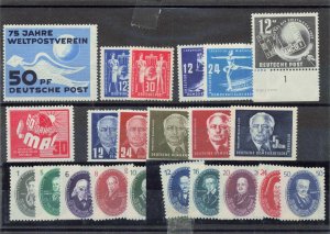 GERMANY DDR 1949-1953  MNH     93 MLH NO SOUV SHEETS