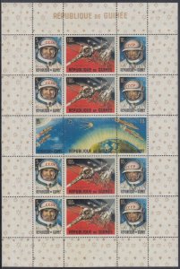 GUINEA Sc# 393a MNH S/S of 15 HONOURING RUSSAN SPACE ACHIEVEMENTS