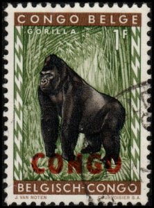 Congo Democratic Republic 345 - Used - 1fr Western Gorilla (1960) +