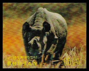 Bhutan #116F MNH; 65ch Rhino (1970)