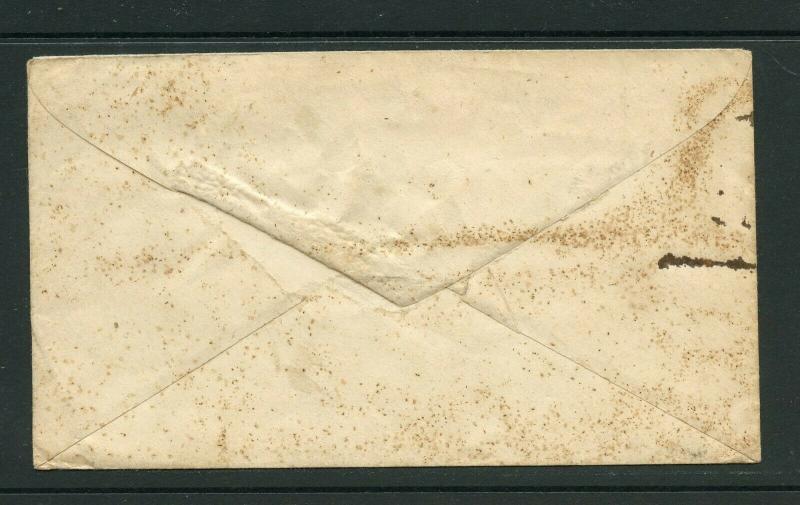 UNITED STATES JUNE 22 PAID 3 CTS RED CANCEL STAMPLESS COVER TO BRISTOL RHODE IS