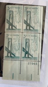 US 1964 errazano-Narrows Bridge #1258 plt blk of 4 mint