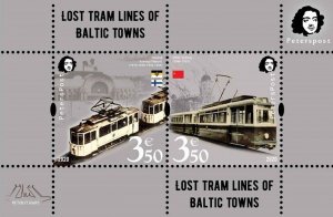 Finland 2020 Lost tram lines of Baltic towns Vyborg Peterspost block MNH