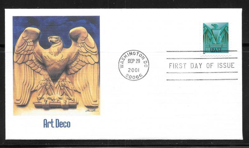 United States 3471A 57c Art Deco Eagle Fleetwood Cachet FDC First Day Cover (z1)