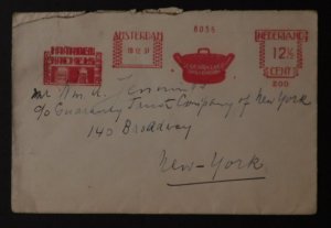 1931 Amsterdam Netherlands Metered Commercial Cover To New York USA