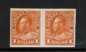 Canada #122a Very Fine Never Hinged Imperf Pair **With Certificate**