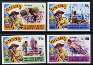 Ghana 1976 Interphil (Stamp Exhibition) opt on Scouts imp...