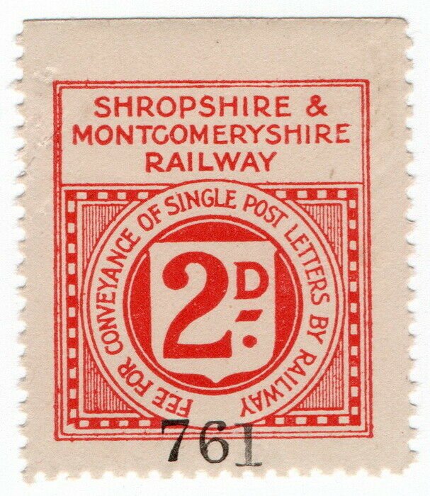 (I.B) Shropshire & Montgomeryshire Railway : Letter Stamp 2d