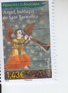 2022 Fr Andorra Angel with Trumpet (Scott NA) MNH