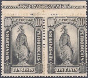 #PR15 10¢ UNUSED RARE IMPRINT PAIR VF CV $450++ BT35