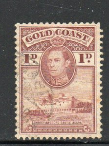 GOLD COAST #116 1938 1p KING GEORGE VI & CHRISTIANSBURG CASTLE MINT FVF USED a