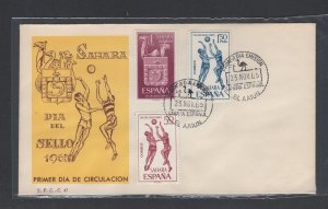 Spanish Sahara #163-65  (1965 Basketball set) on unaddressed cachet FDC