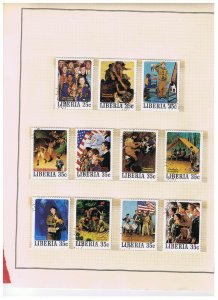 Liberia #853-857  VF used  Rockwell  50 singles   