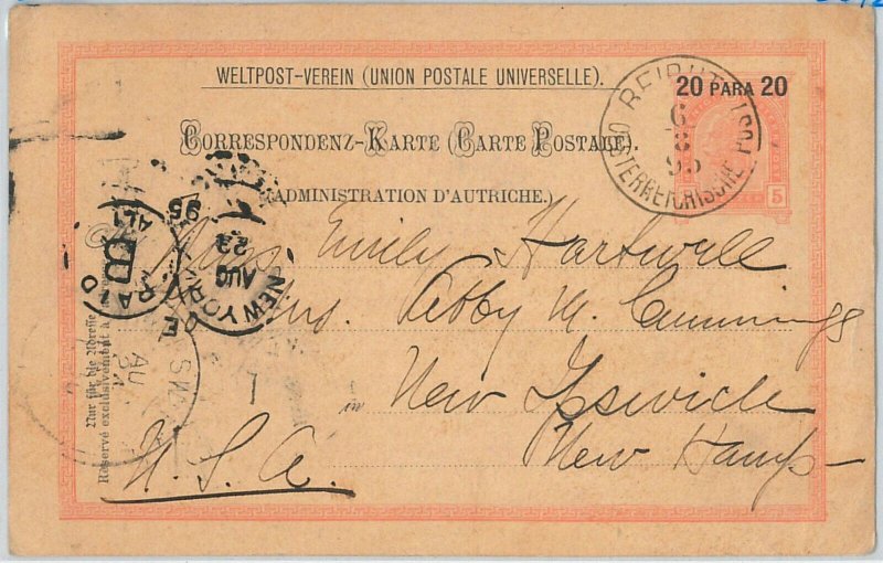 51007 - AUSTRIAN Levant - POSTAL HISTORY: STATIONERY CARD from LEBANON 1895
