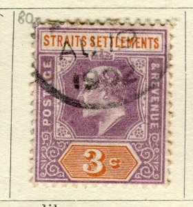 STRAITS SETTLEMENTS; 1902 early Ed VII issue fine used 3c. value