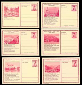 AUSTRIA (120) Scenery View Red 1.45 Shilling Postal Cards c1950s ALL MINT UNUSED