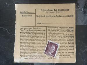 1943 Koln Germany KZ to France Natzweiler Concentration Parcel Receipt Cover