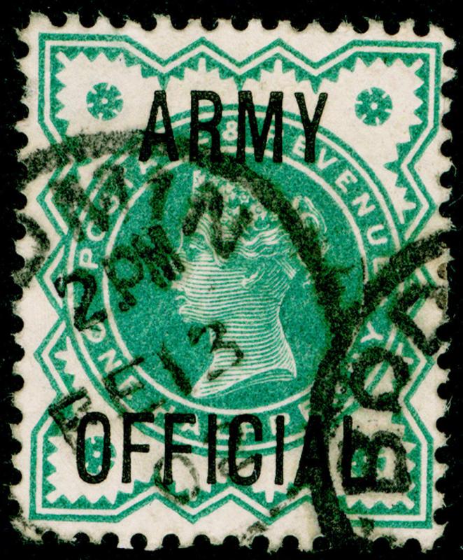 SG O42, ½d blue-green, FINE USED, CDS. Cat £12.