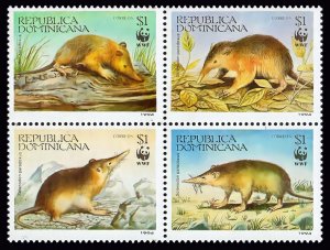 Dominican Republic 1994 Sc#1158  WWF Solenodon Block of 4 MNH