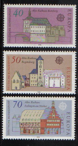 Germany #1270-1272  MNH  1978   old town halls   Europa